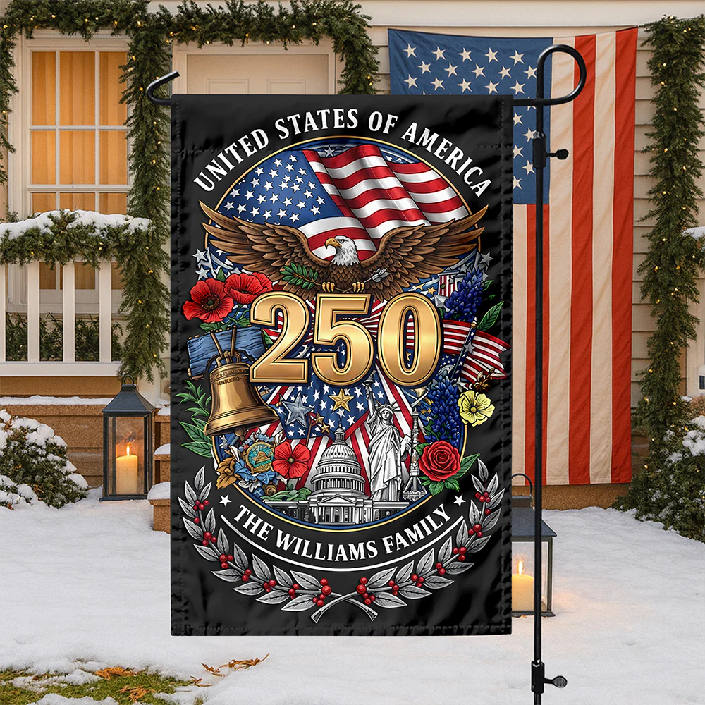 Custom Family Name United States Of America Statue Of Liberty 250th Anniversary Garden Flag LM32 669293 - Image 6