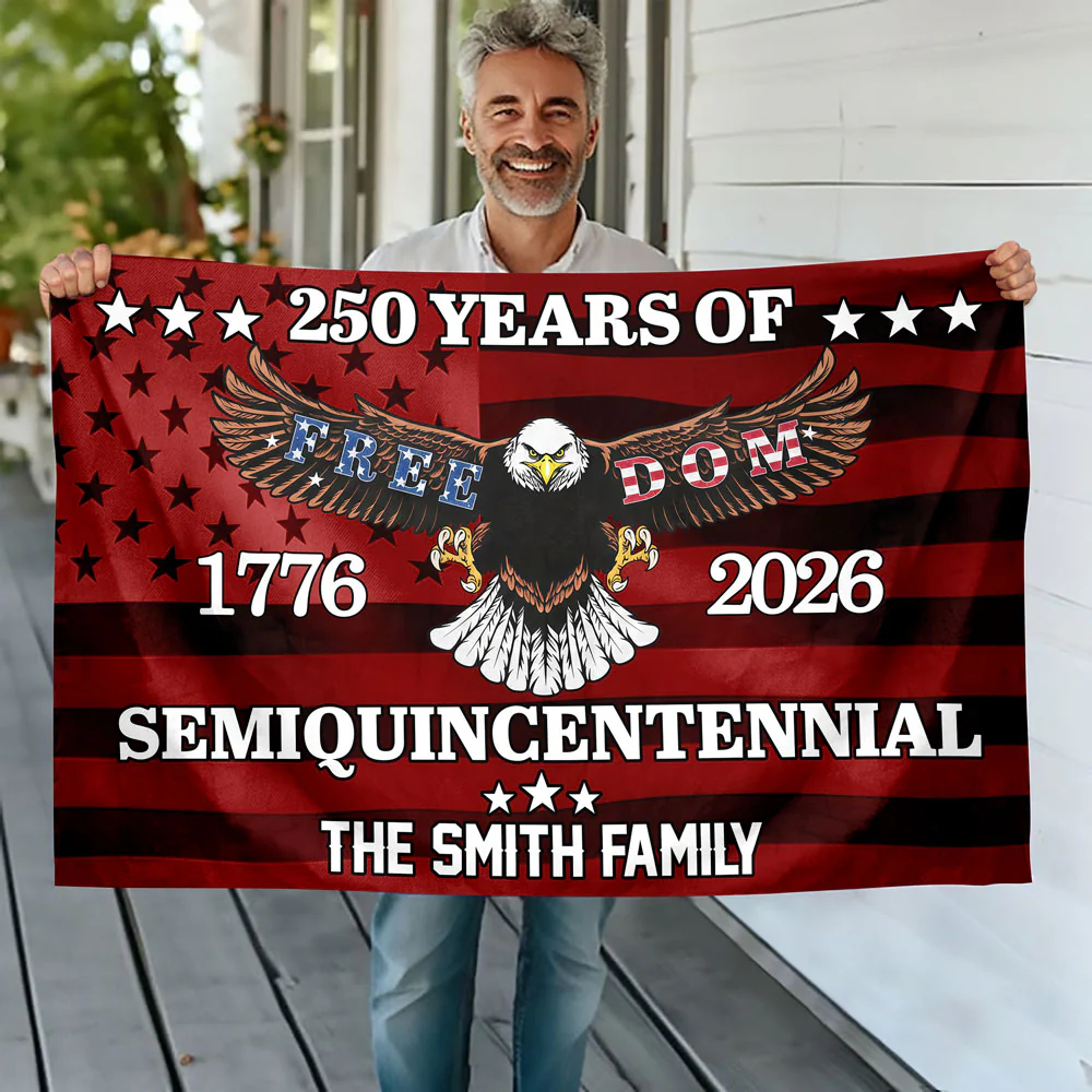 Custom Family Name Unites State 250 Years Of Freedom Semiquincentennial House Flag LM32 897555 - Image 2