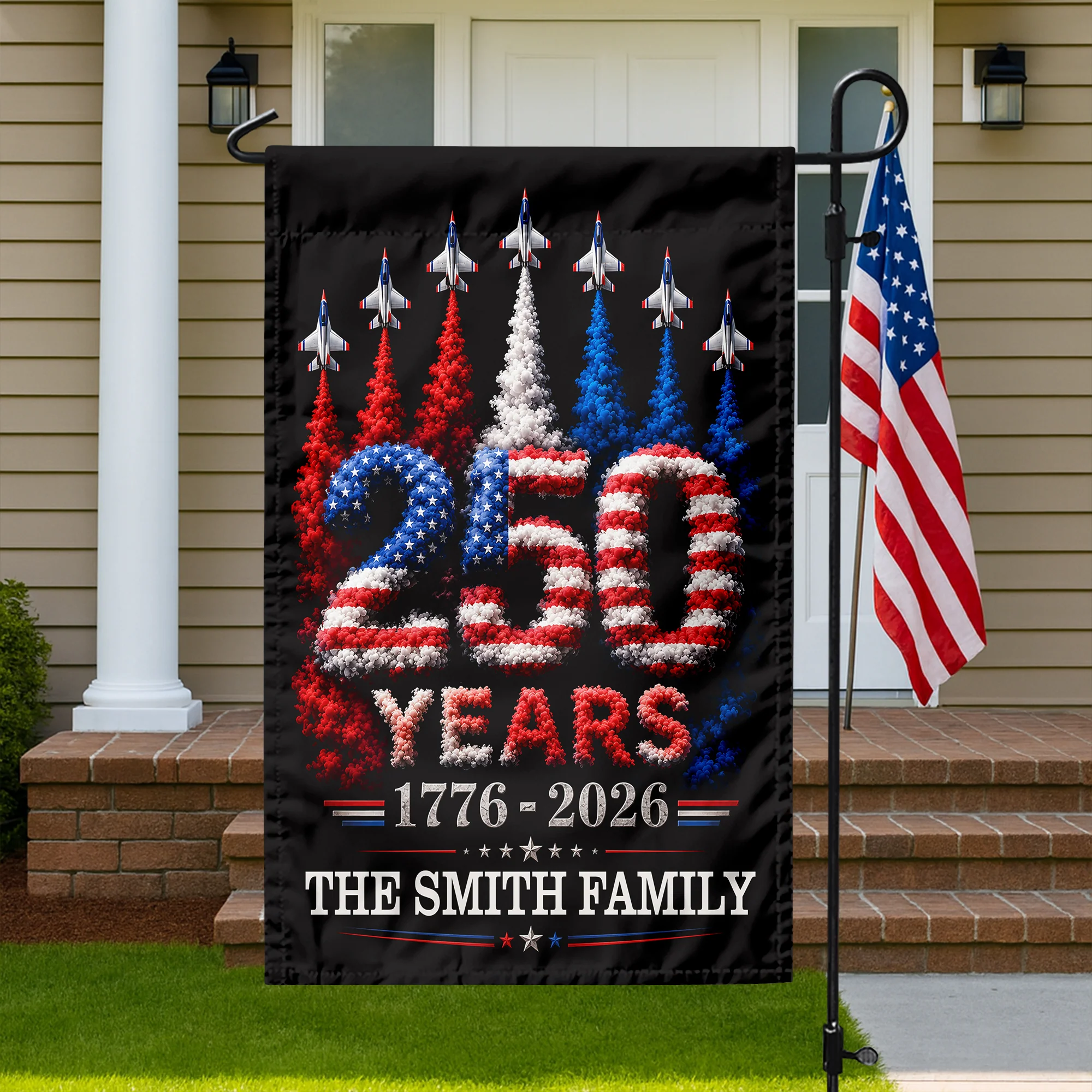 Custom Family Name US 250 Years 1776–2026 Patriotic Jets Garden Flag LM32 669177 - Image 3