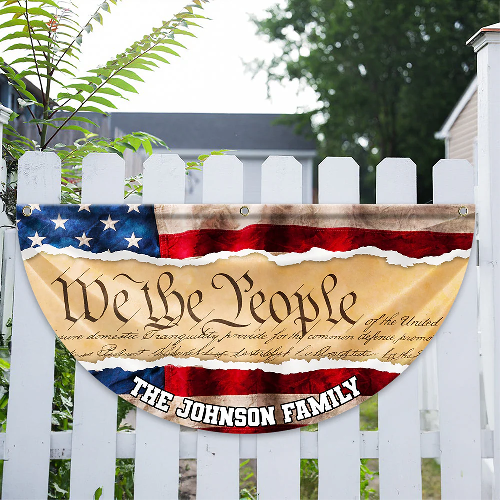 Custom Family Name We The People America Non-Pleated Fan Flag TH10 898895 - Image 4