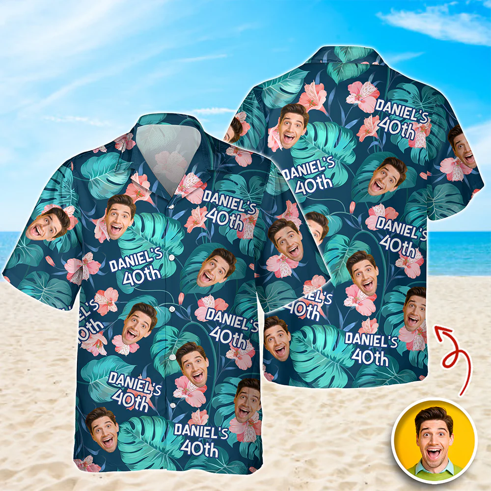 Custom Funny Face Birthday Aloha Hawaiian Shirt - Personalized Shirt Gift for Beach Party Outfit HA75 921118 - Image 2