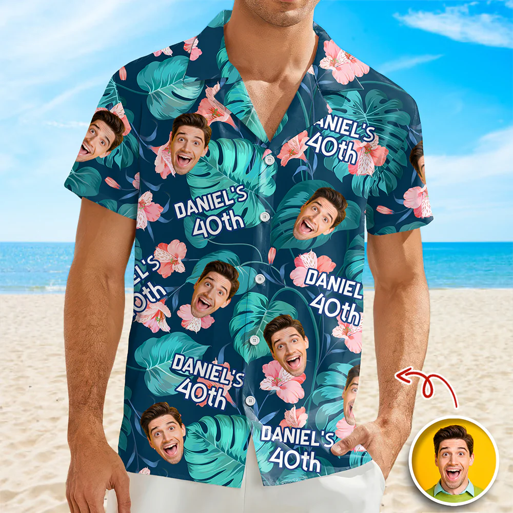 Custom Funny Face Birthday Aloha Hawaiian Shirt - Personalized Shirt Gift for Beach Party Outfit HA75 921118 - Image 4