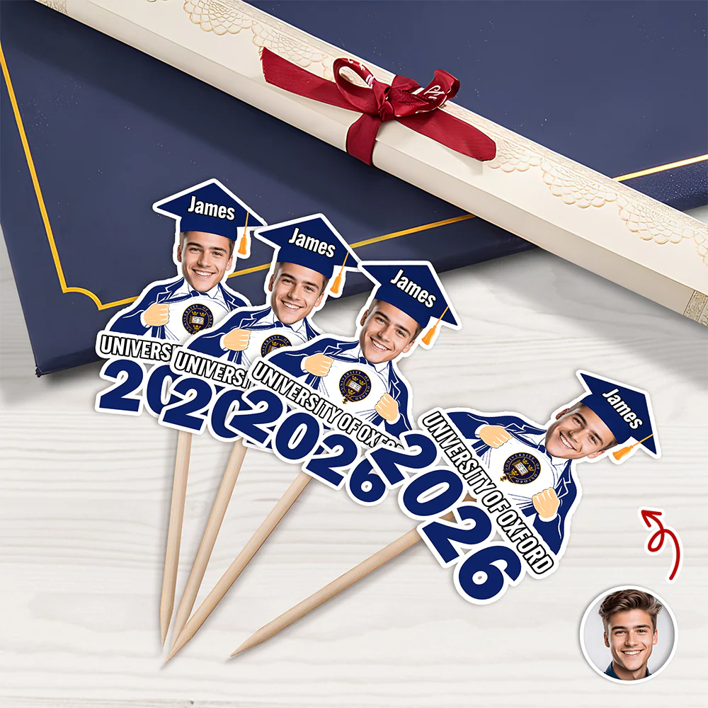 Custom Funny Face Class of 2026 Graduation Cupcake Topper LM32 899149 - Image 3