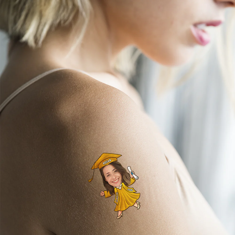Custom Funny Face Class of 2026 Graduation Temporary Tattoos HO82 901462 - Image 6