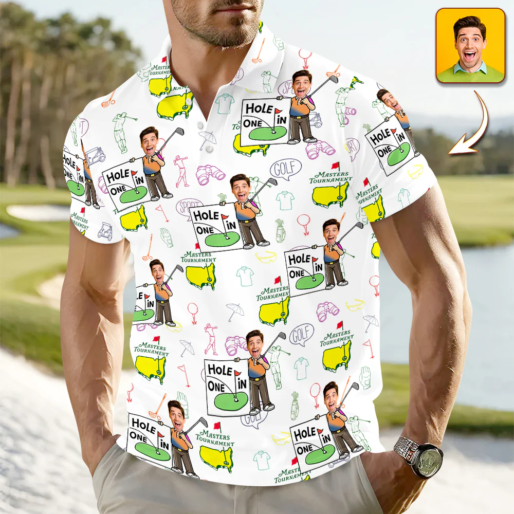 Custom Funny Face Golf Masters Tournament Polo Shirt Personalized Gift For Golfer LM32 897621 - Image 7