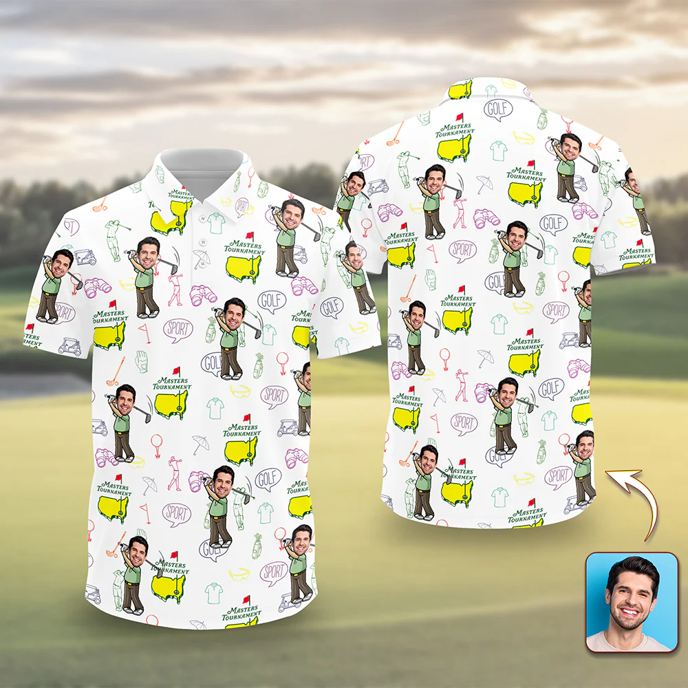 Custom Funny Face Golf Masters Tournament Polo Shirt Personalized Gift For Golfer LM32 897621 - Image 8