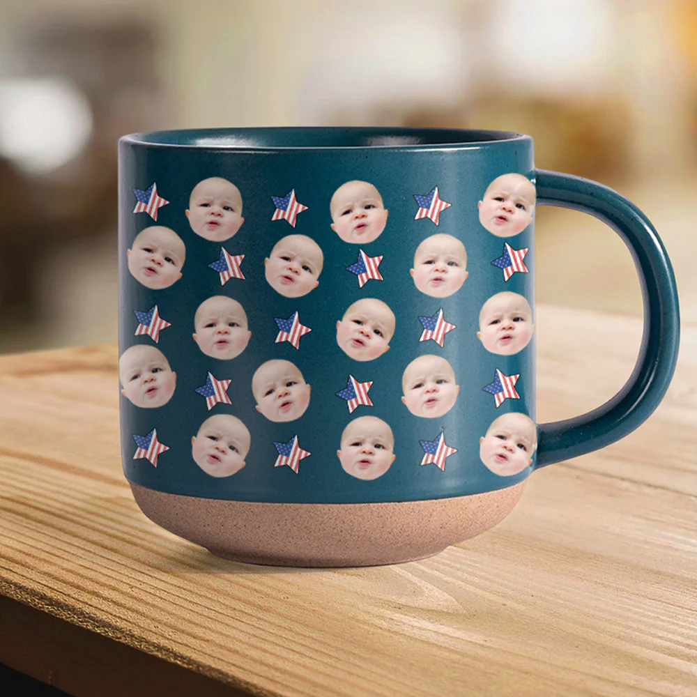 Custom Funny Face Photo with Icon USA Pottery Mug – Personalized Funny Gift HA75 920412 - Image 4