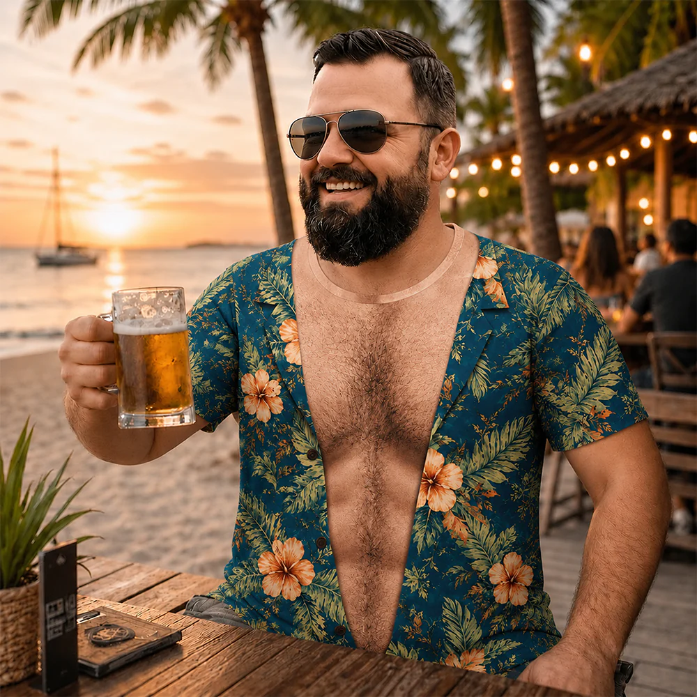 Custom Funny Hairy Body Hawaiian Full Print 3D Shirt TH10 170423 - Image 9