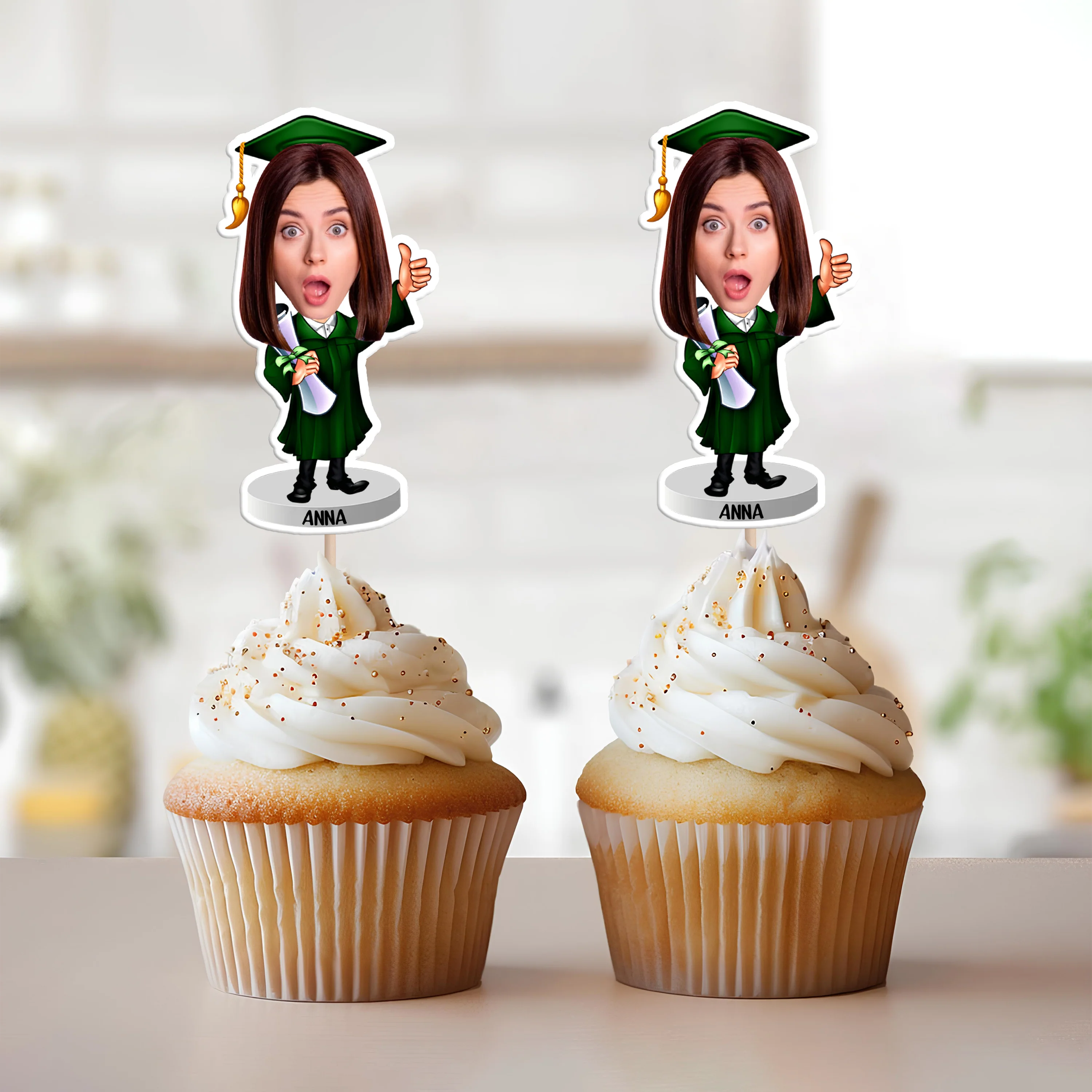 Custom Graduation Photo Acrylic Cupcake Topper Gifts For Graduation HO82 901400 - Image 5