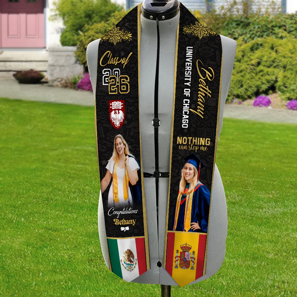 Custom Graduation Stole Class of 2026 Congratulations Sash with Photo Name School HO82 901318 - Image 2