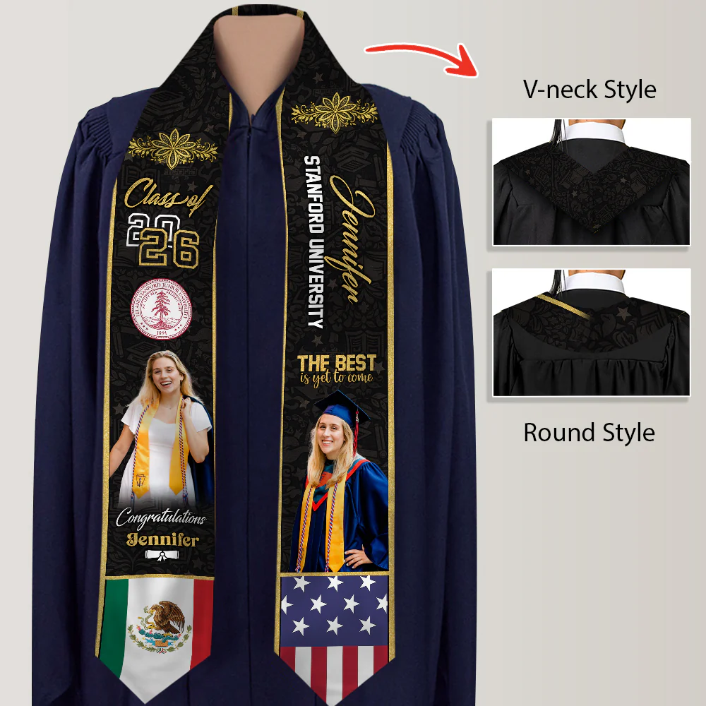 Custom Graduation Stole Class of 2026 Congratulations Sash with Photo Name School HO82 901318 - Image 3
