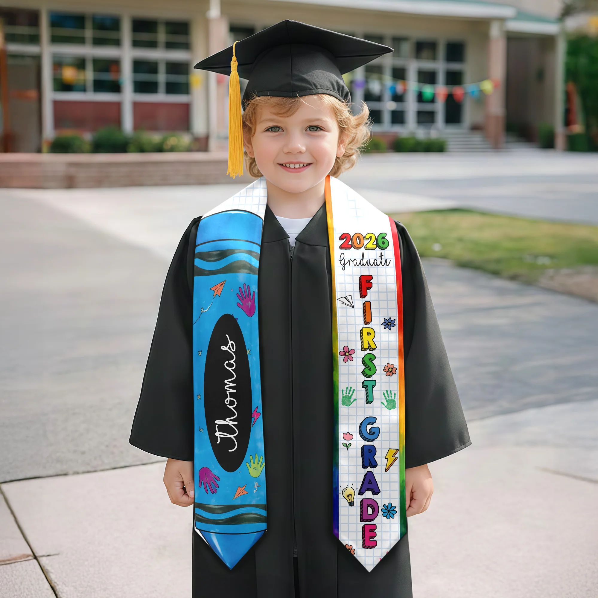 Custom Kid Name Pencil Graduation Kid Stole - Personalized Graduation Keepsake Gift CH07 911132 - Image 2