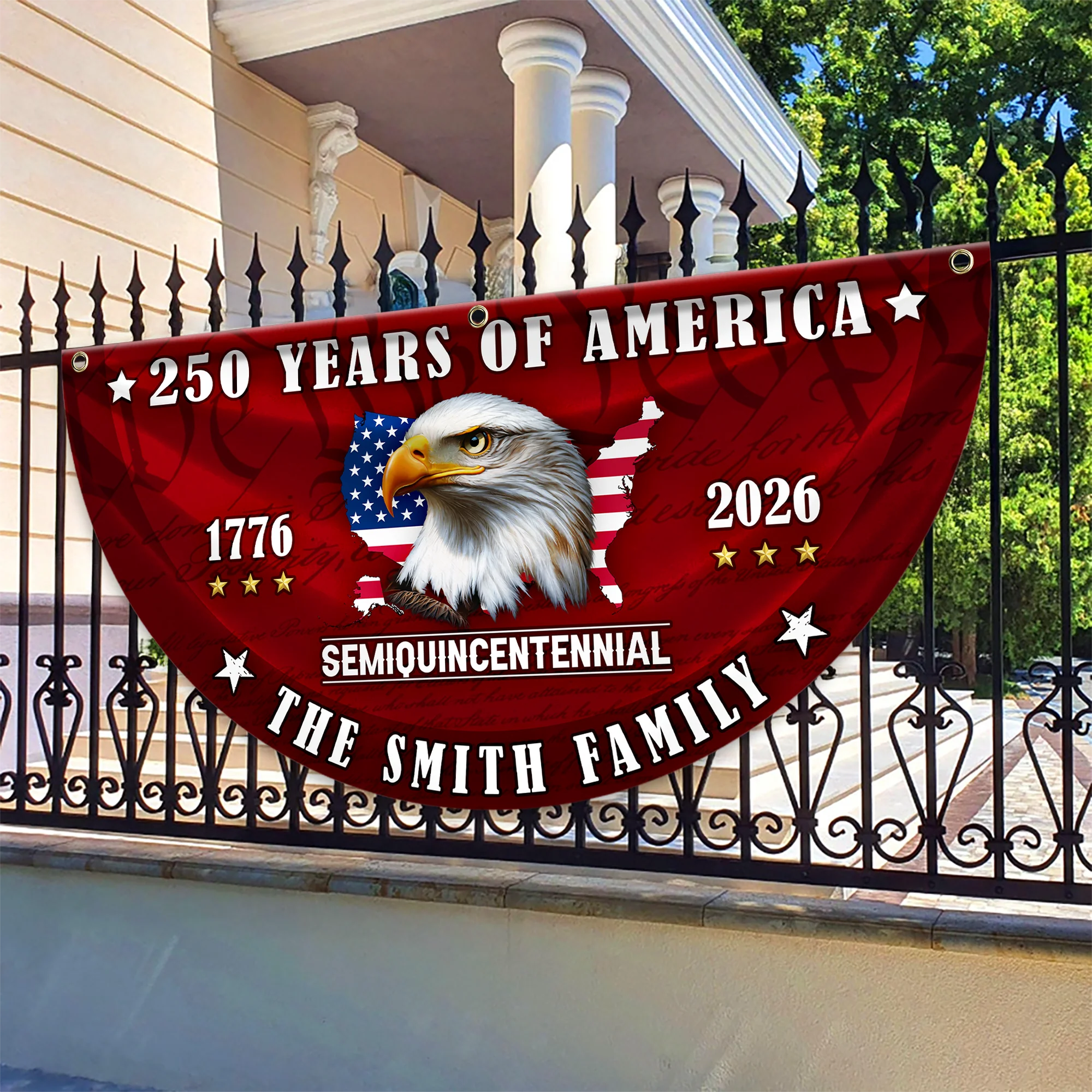 Custom Name 250 Years of America Flag Non-Pleated Fan Flag CH07 910578 - Image 9