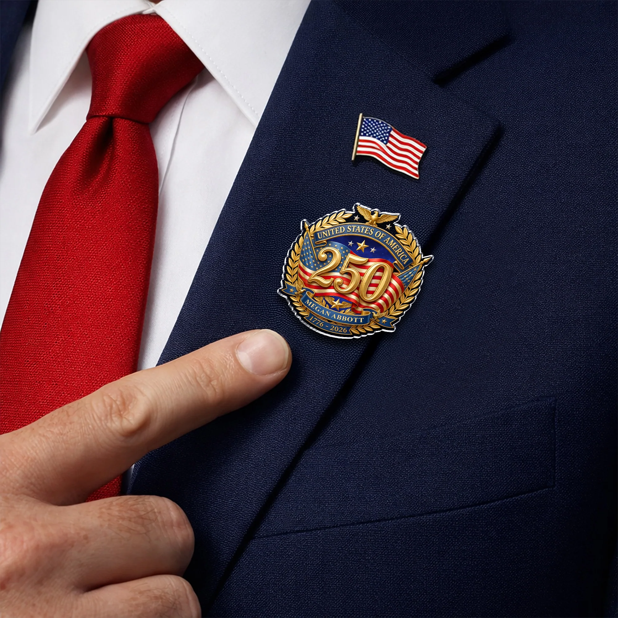 Custom Name 250th Anniversary United States Of America 1776-2026 Acrylic Pin HO82 902274 - Image 2