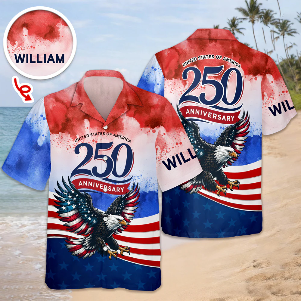 Custom Name 250th United States Of America 1776-2026 Anniversary Patriotic Hawaii Shirt CH07 911296 - Image 6