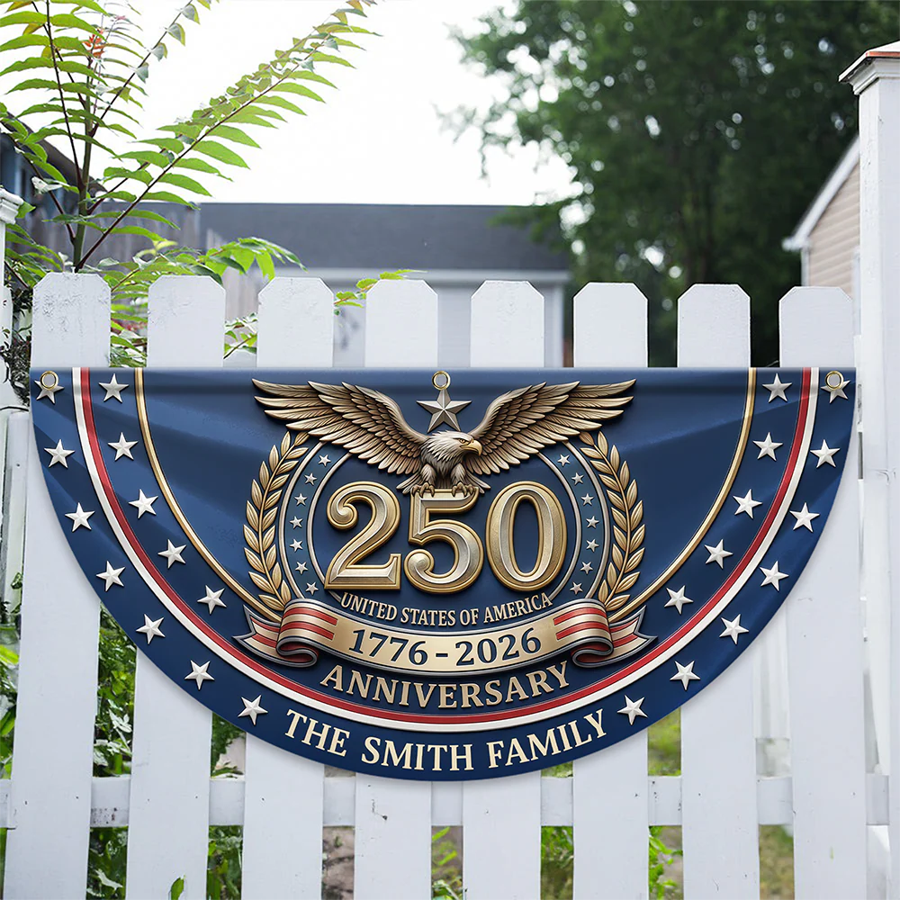 Custom Name 250th United States Of America 1776 - 2026 Anniversary Patriotic Non-Pleated Fan Flag CH07 911116 - Image 4