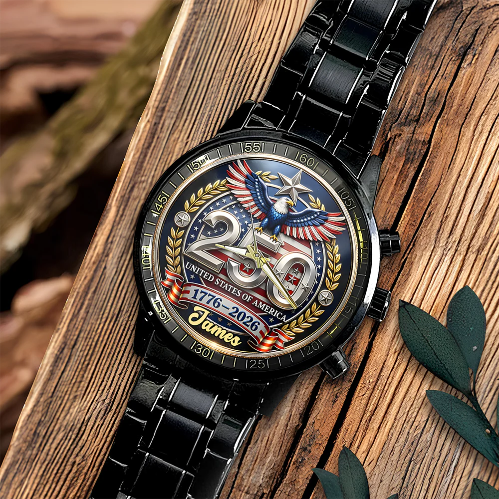 Custom Name 250th United States Of America 1776–2026 Anniversary Patriotic Wrist Watch CH07 911148 - Image 6