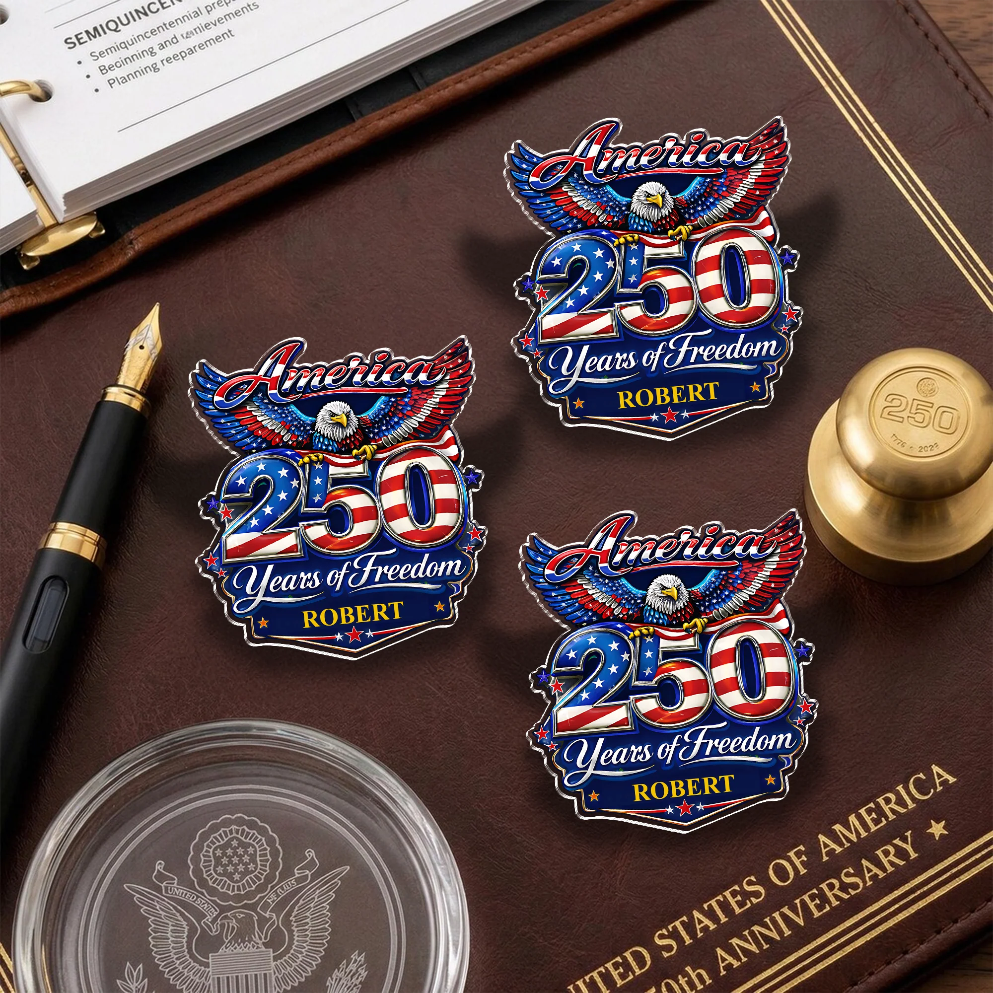 Custom Name America 250 Years Of Freedom 1776–2026 Eagle Acrylic Pin CH07 911096 - Image 5
