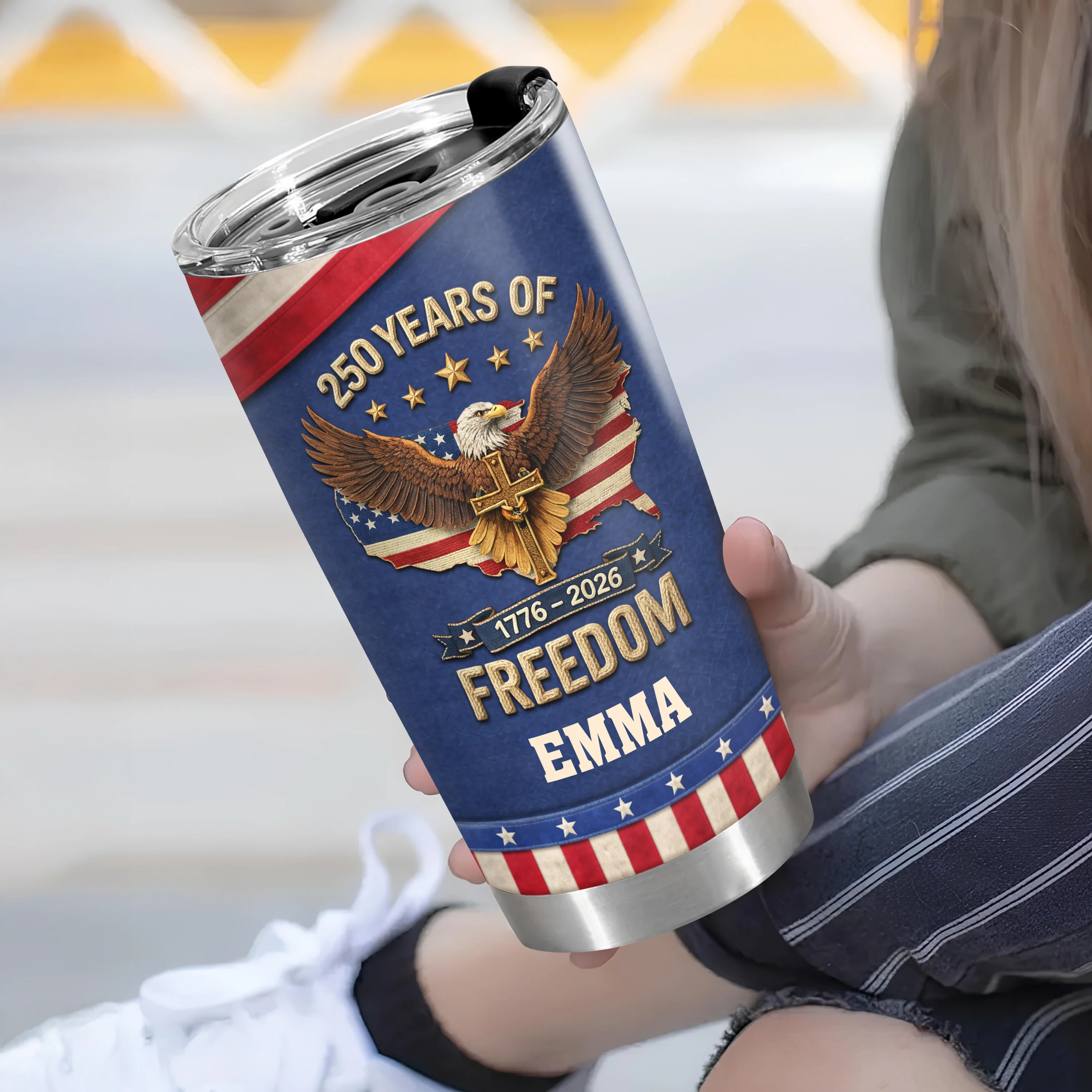 Custom Name 250 Years Of Freedom 1776 - 2026 Fat Tumbler TH10 898733 - Image 5