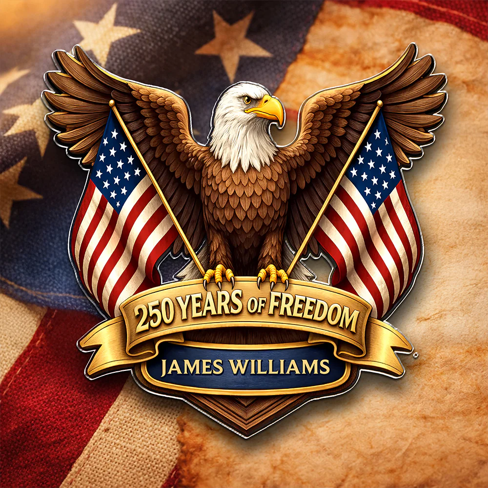Custom Name 250 Years Of Freedom USA Anniversary Eagle Acrylic Pin LM32 899573 - Image 4