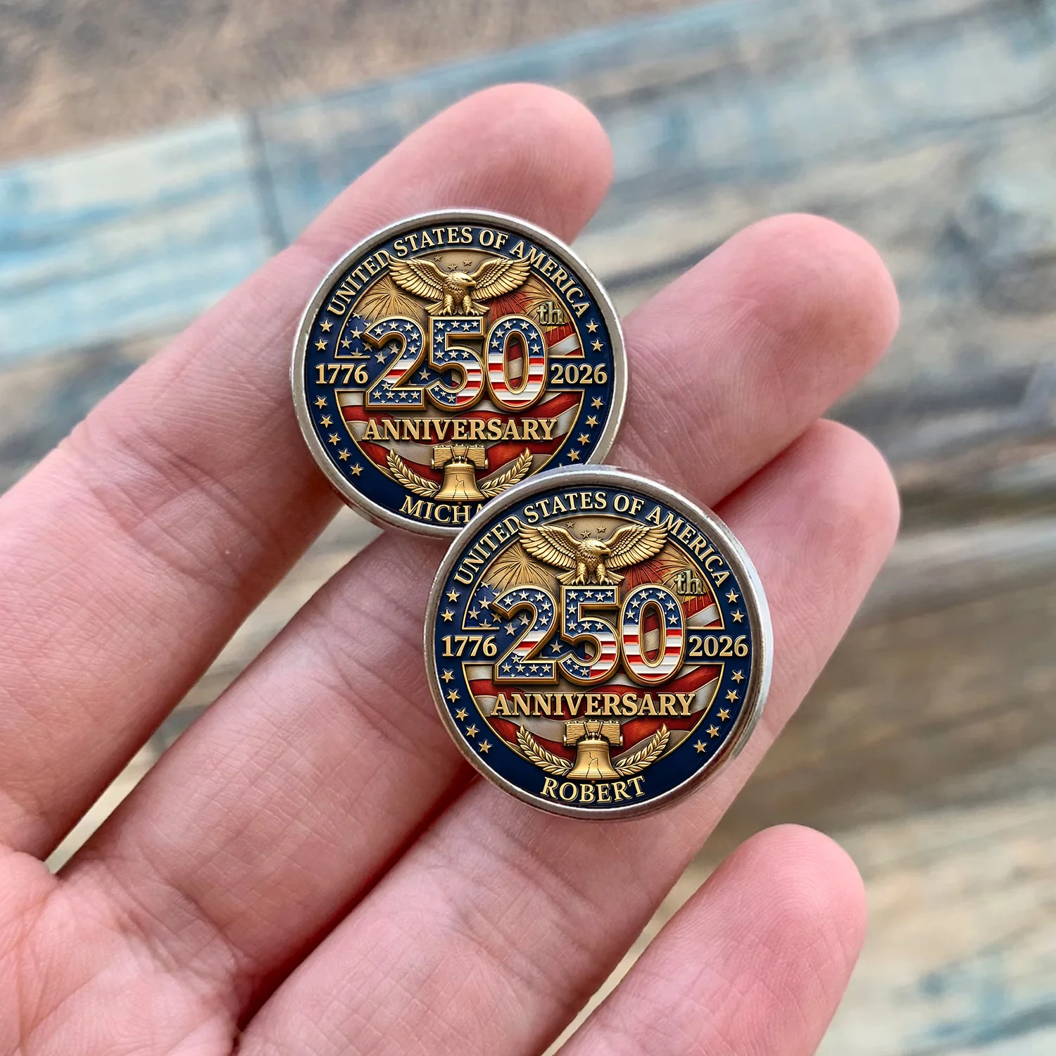 Custom Name 250 Years of USA Of Freedom Anniversary Eagle Lapel Pin LM32 899565 - Image 3