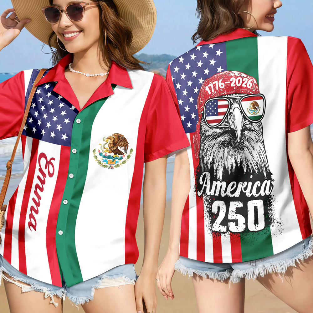 Custom Name American Pride Patriotic 250th Anniversary Eagle Hawaii Shirt TH10 169555 - Image 2