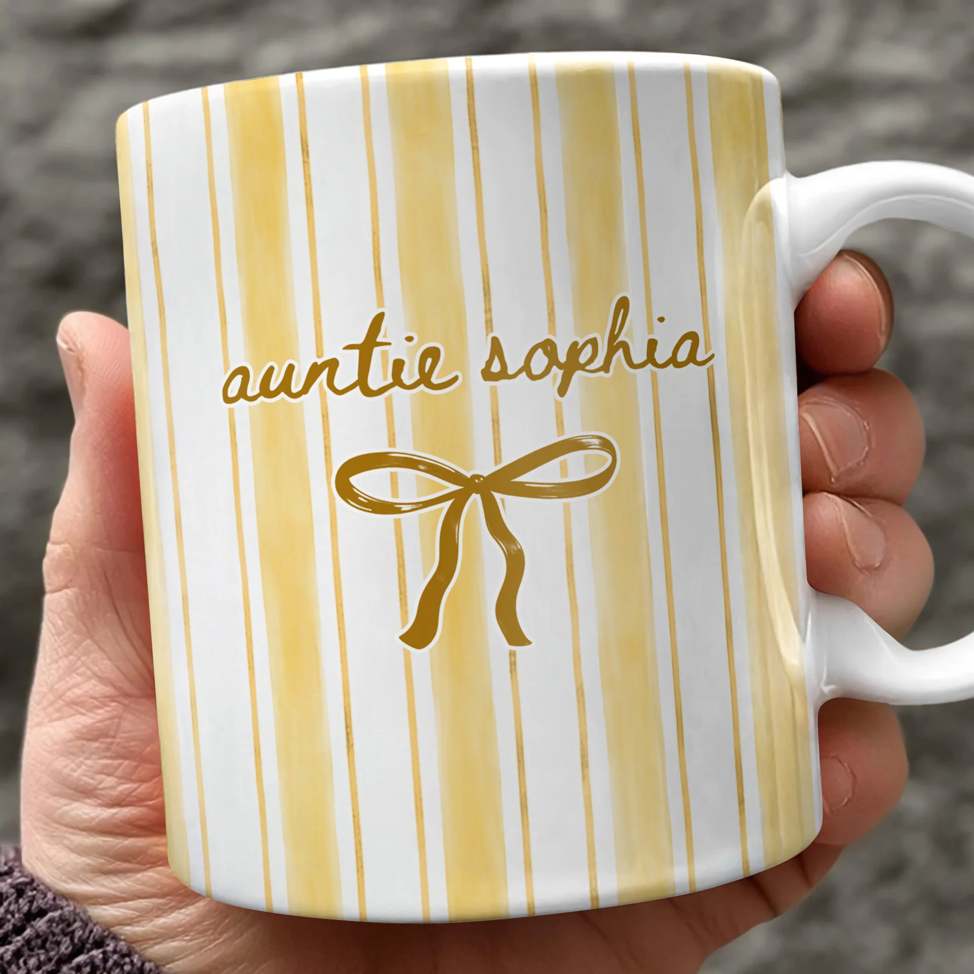 Custom Name Auntie Bow Print Full Mug - Personalized Gift for Aunt LM32 899805 - Image 6