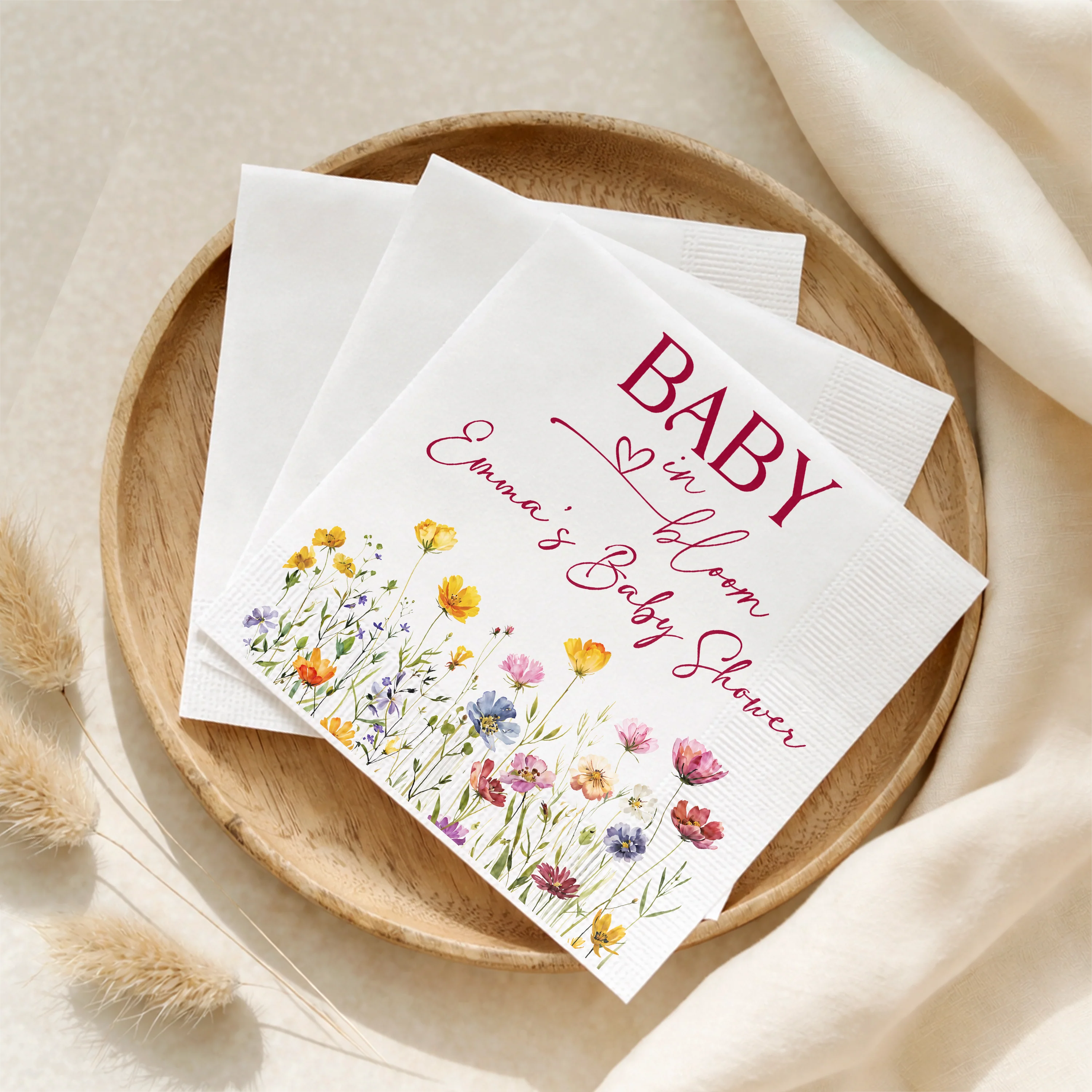 Custom Name Baby In Bloom Baby Shower Napkins CH07 911324 - Image 4