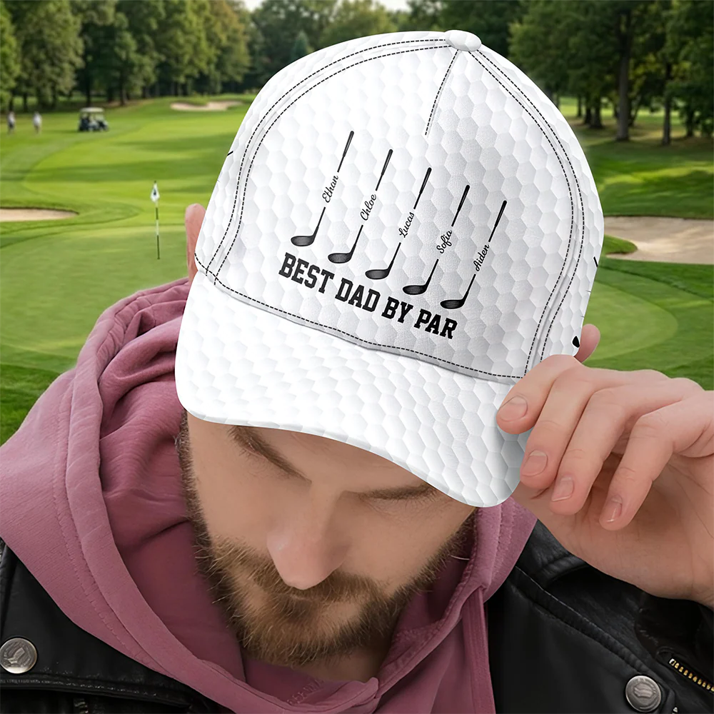 Custom Name Best Dad By Par Classic Cap - Gift for Golf Dad TH10 169837 - Image 6