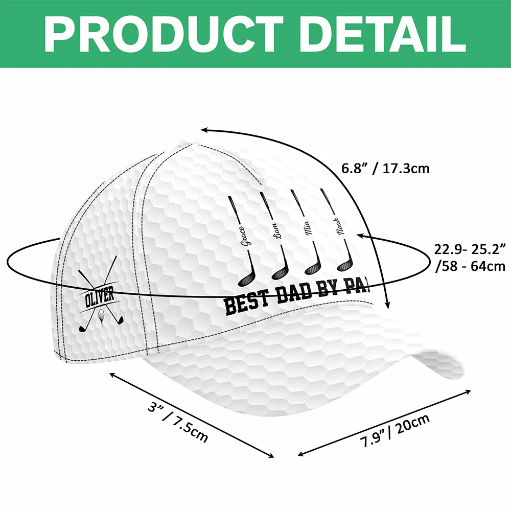 Custom Name Best Dad By Par Classic Cap - Gift for Golf Dad TH10 169837 - Image 7