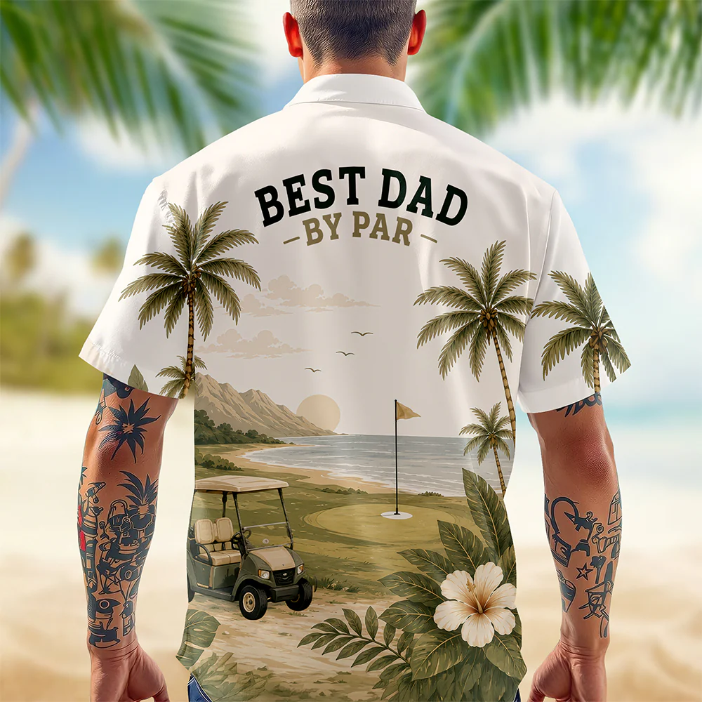 Custom Name Best Dad By Par Hawaii Shirt - Gift for Golf Dad HO82 902608 - Image 2