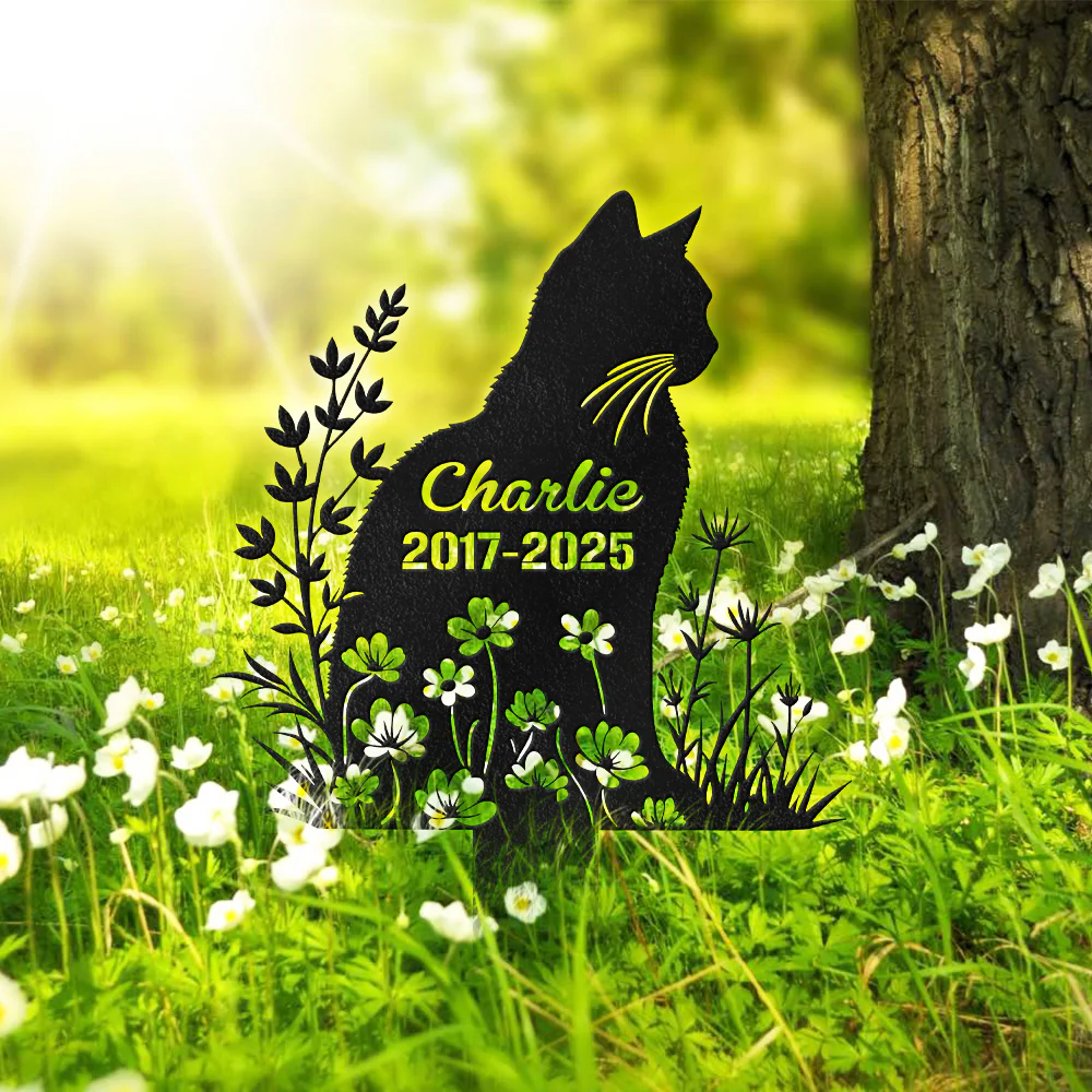 Custom Name Cat Grave Marker - Personalized Pet Memorial Garden Stake HO82 902188 - Image 2