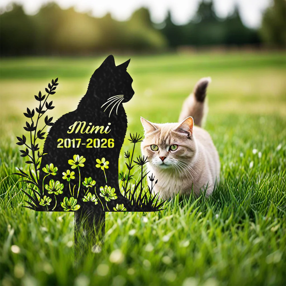 Custom Name Cat Grave Marker - Personalized Pet Memorial Garden Stake HO82 902188 - Image 3