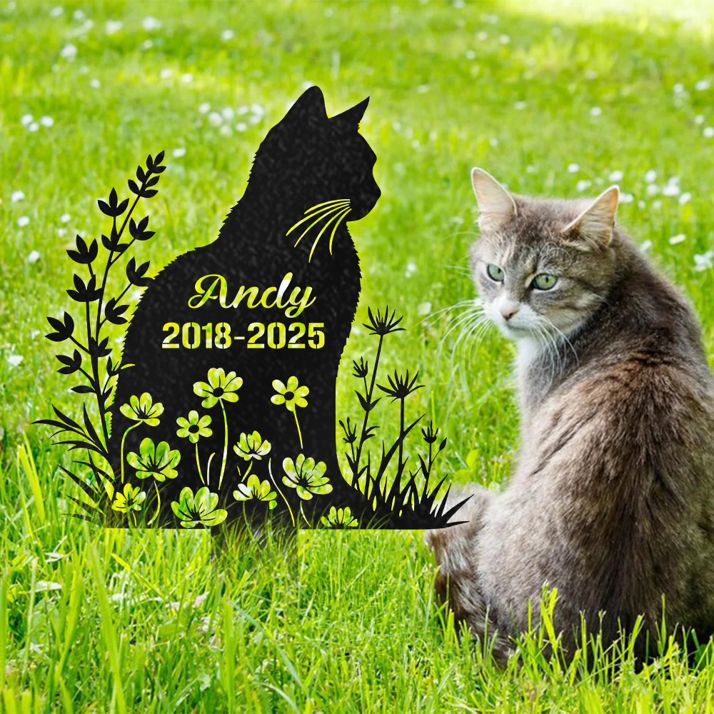 Custom Name Cat Grave Marker - Personalized Pet Memorial Garden Stake HO82 902188 - Image 6