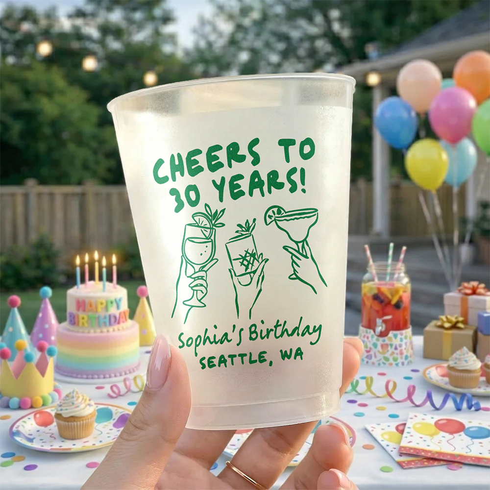 Custom Name Cheers to Age Years Birthday Cups - Personalized Party Decor HA75 921202 - Image 6