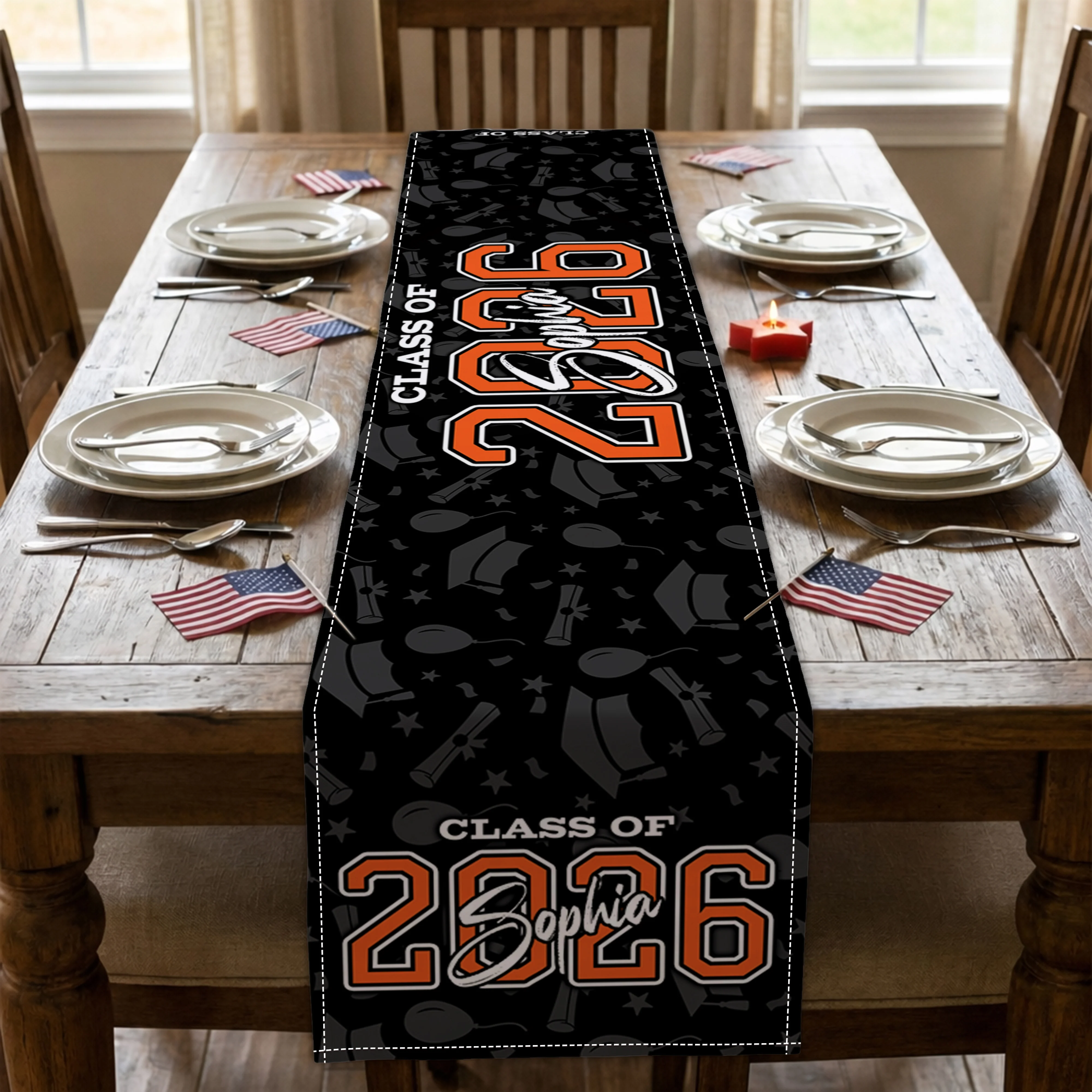 Custom Name Class Of 2026 Graduation Table Runner - Personalized Party Decor CH07 911322 - Image 2