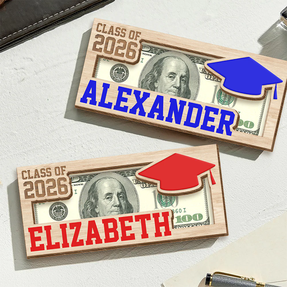 Custom Name Class of 2026 Graduation Wood Money Holder TH10 169095