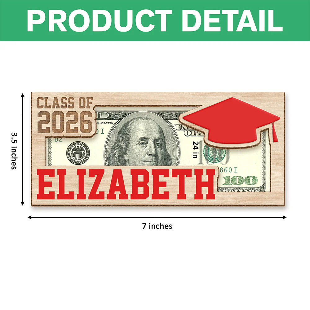 Custom Name Class of 2026 Graduation Wood Money Holder TH10 169095 - Image 7