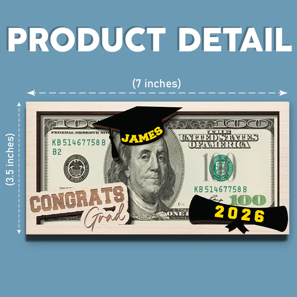 Custom Name Congratulations Class Of 2026 Wood Money Holder CH07 895514 - Image 7