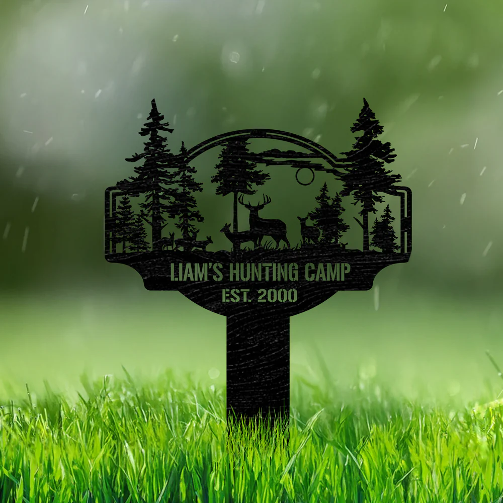 Custom Name Deer Forest Personalized Garden Stake HA75 920030 - Image 2