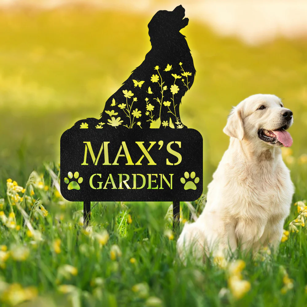 Custom Name Dog Garden Grave Marker - Personalized Pet Memorial Garden Stake HO82 902184 - Image 4