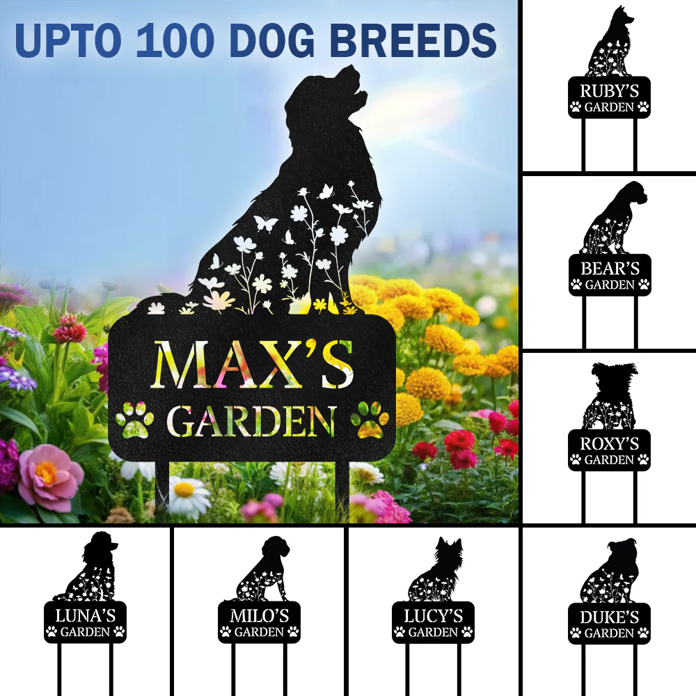 Custom Name Dog Garden Grave Marker - Personalized Pet Memorial Garden Stake HO82 902184 - Image 7