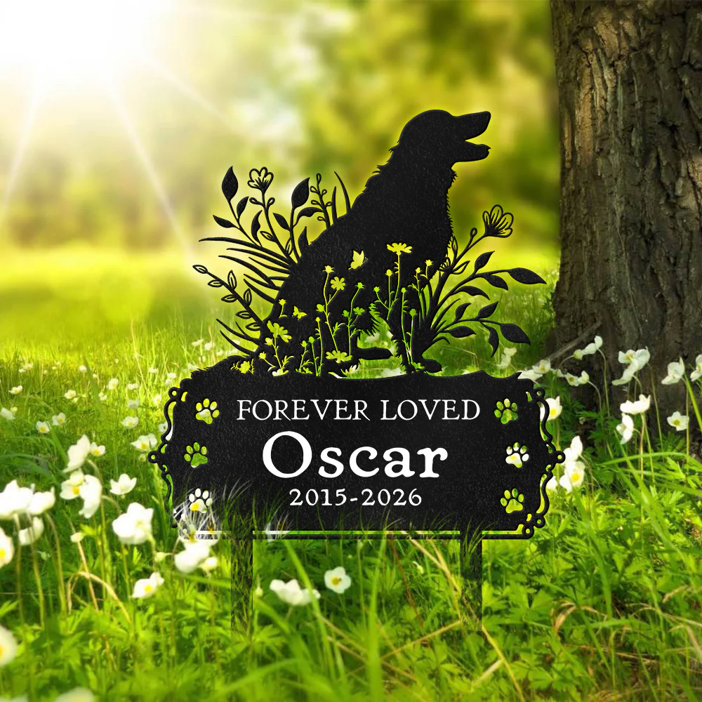 Custom Name Forever Loved Dog Grave Marker - Personalized Pet Memorial Garden Stake HO82 902186 - Image 2
