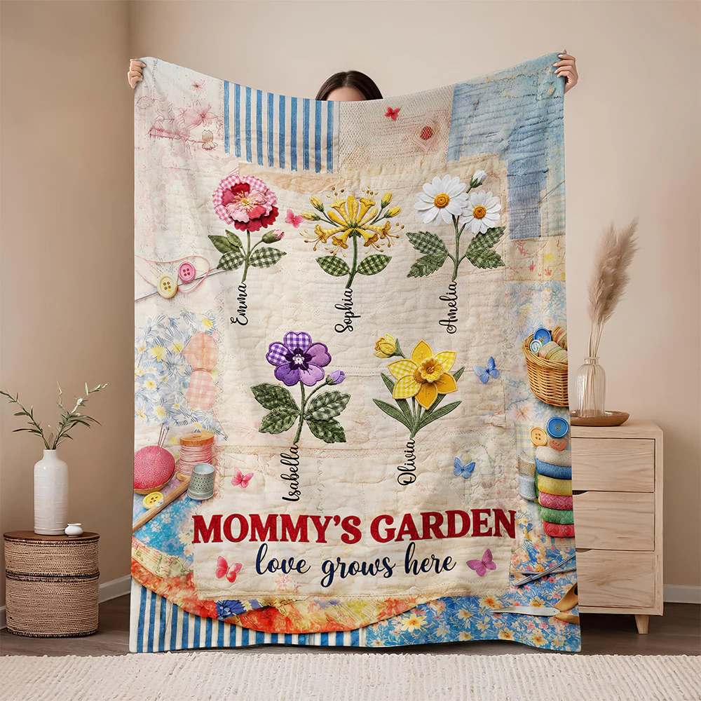 Custom Name Grandma's Garden Love Grows Here Blanket - Personalized Birth Flower Mother’s Day Gift CH07 911194 - Image 5