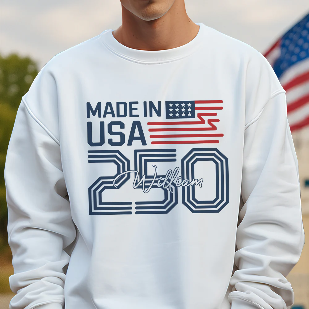 Custom Name Made In USA 250 Years Anniversary 1776-2026 White Shirt LM32 897939 - Image 2