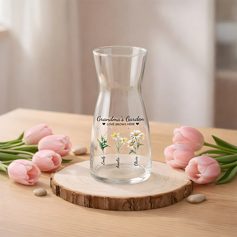 Custom Name Mom's Garden Love Grows Here Glass Vase - Personalized Mother’s Day Gift CH07 911234 - Image 5