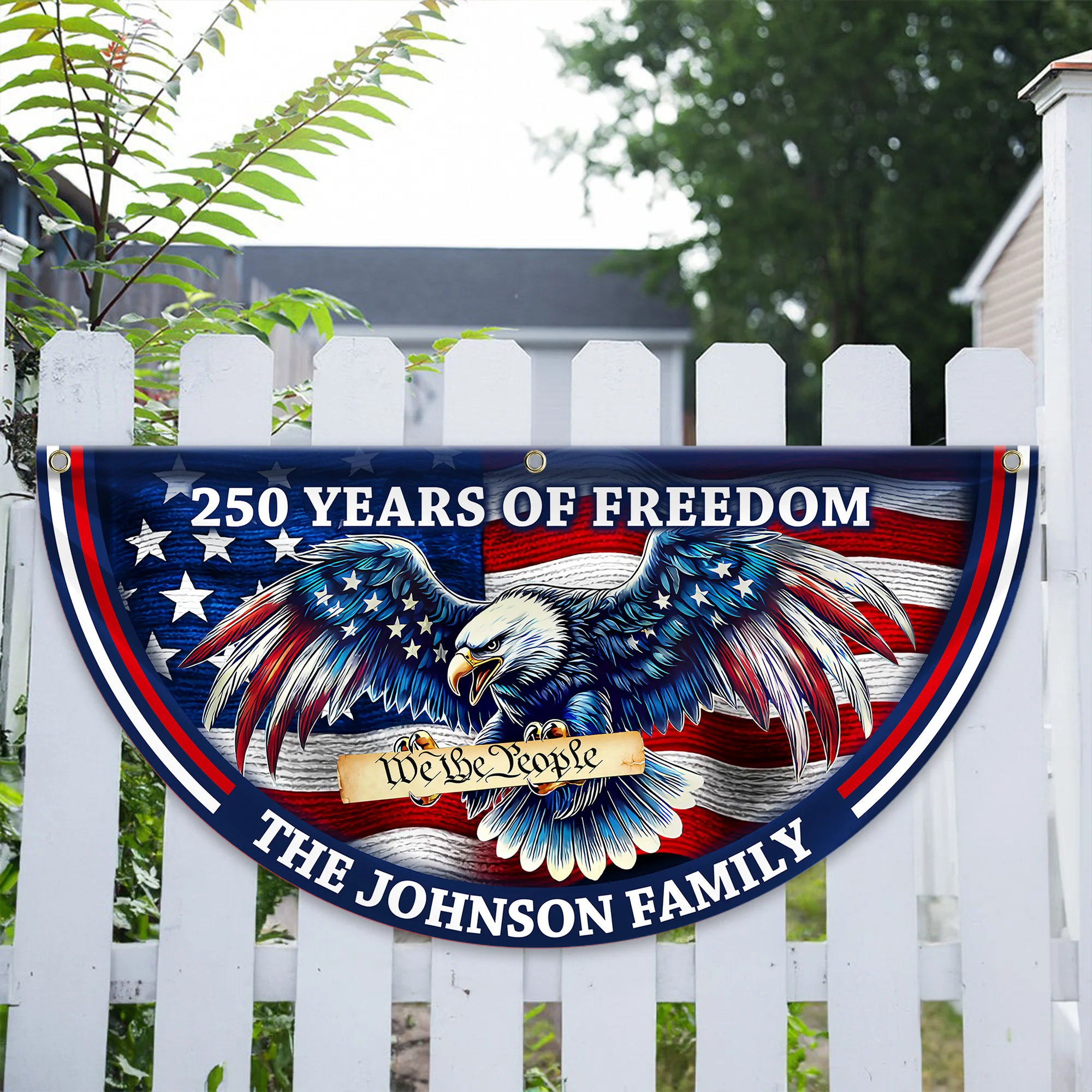 Custom Name Patriotic Eagle We The People Non-Pleated Fan Flag CH07 910562 - Image 5