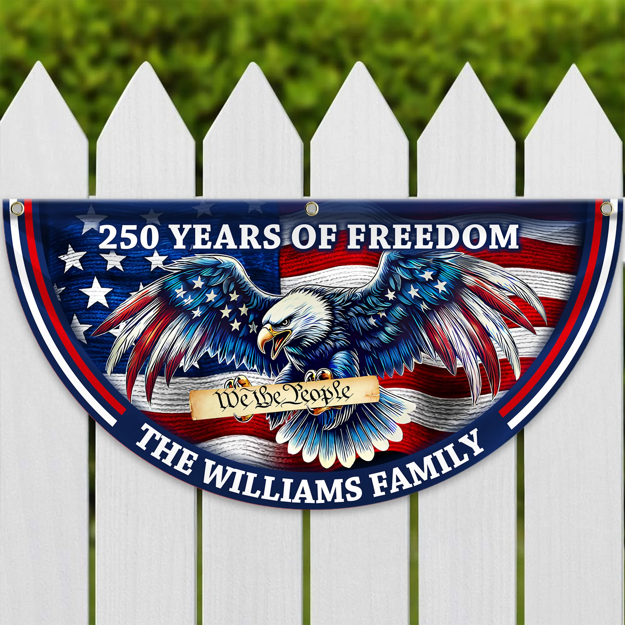 Custom Name Patriotic Eagle We The People Non-Pleated Fan Flag CH07 910562 - Image 6