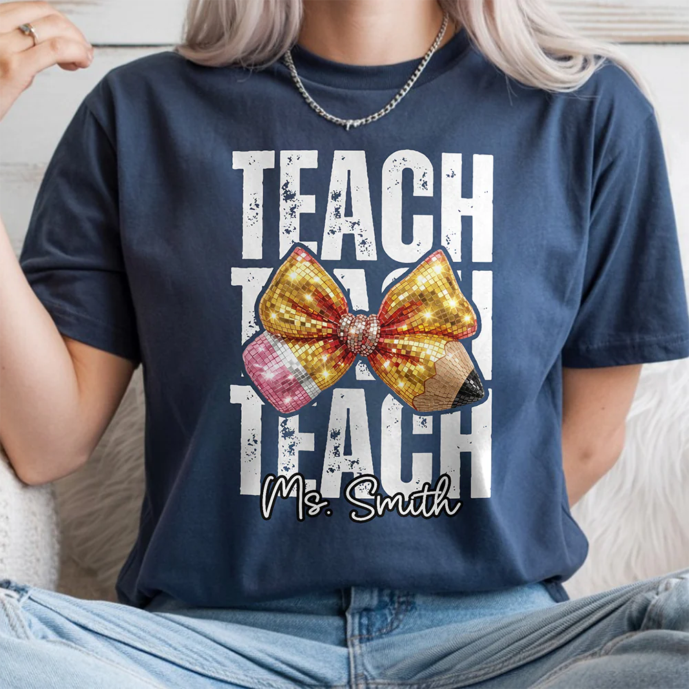 Custom Name Teacher Icon Comfort Shirt - Personalized Back to School Gift LM32 669377 - Image 4