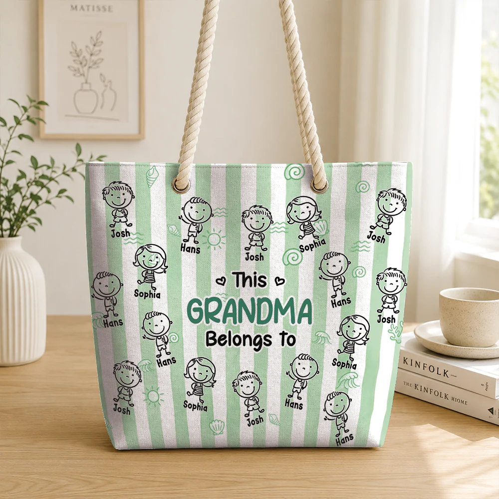 Custom Name This Grandma Belongs To Beach Tote Bag CH07 180092 - Image 3